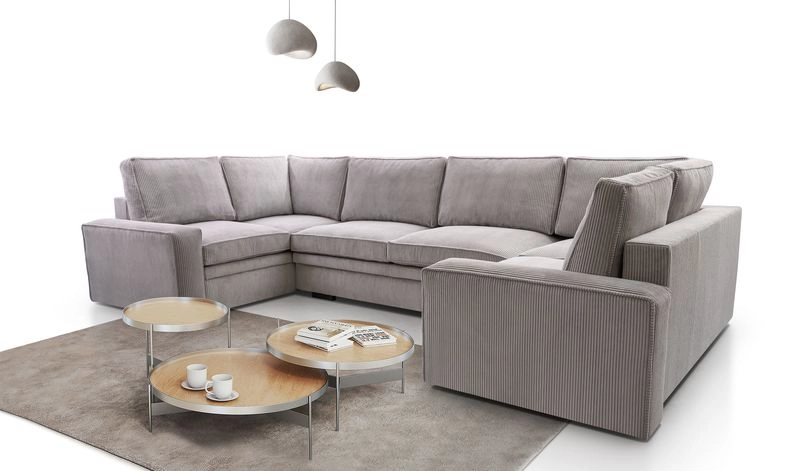 SOFÁ GRANDE CON CAMA TRES ARCONES 378 CM X 195 TOLEDO U GRIS