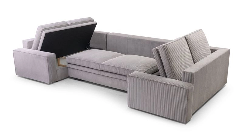 SOFÁ GRANDE CON CAMA TRES ARCONES 378 CM X 195 TOLEDO U GRIS
