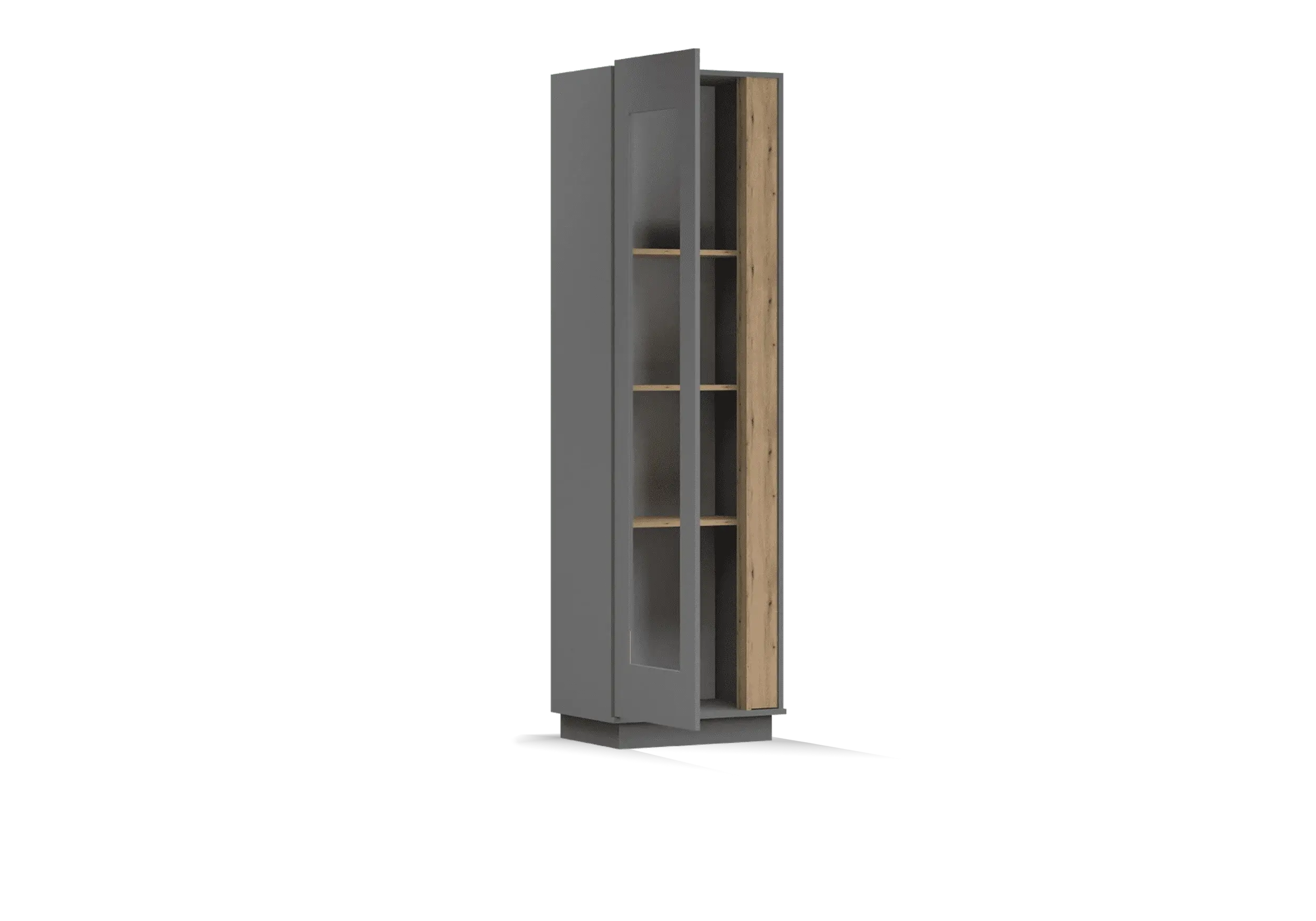 VITRINA GREY 02 GRIS/ROBLE