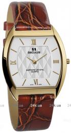 Мужские часы Seculus 1613.1.106 white, pvd, brown leather