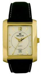Мужские часы Seculus 4419.1.505 white ap-g, pvd, black leather