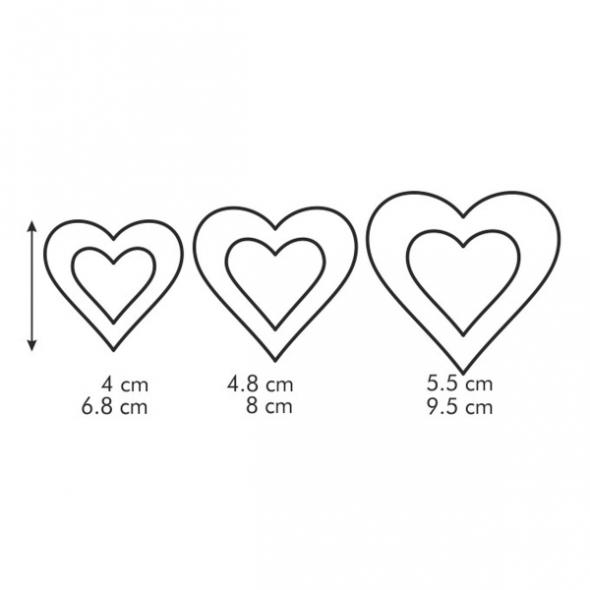 Фото 6 Двосторонні формочки сердечки DELICIA,  6 розмірів L