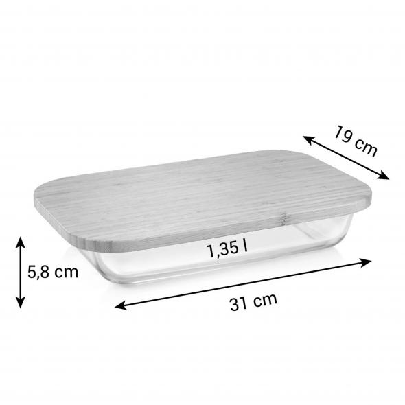 Фото 6 Скляна миска для запікання з кришкою ONLINE 31 x 19 см L
