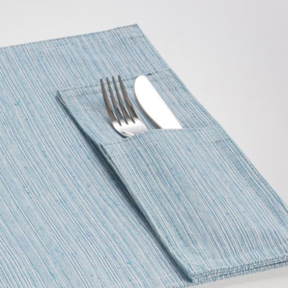 Фото 2 Тканевая салфетка с карманом для столовых приборов FLAIR Lounge, 45 x 32 см, синяя L