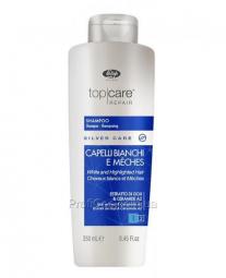 Нещелочной шампунь с антижелтым эффектом для осветленных волос Lisap Top Care Repair Silver Care Shampoo