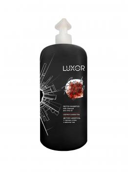 Фото Бессульфатный детокс-шампунь для волос с черным углем и масло чия Luxor Professional, 1000 мл