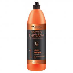 Бессульфатный протеиновый шампунь для поврежденных волос Prosalon Protein Therapy + Keratin Complex Rebuild Shampoo, 1000 мл