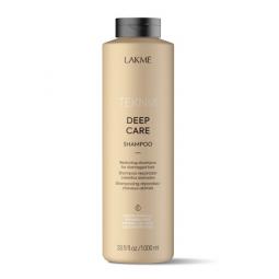 Бессульфатный восстанавливающий шампунь для поврежденных волос LAKME Teknia Deep Care Shampoo, 1000 мл
