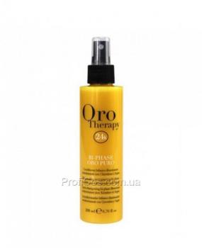 Фото Восстанавливающий двухфазный спрей для волос с кератином и коллоидным золотом Fanola Oro Therapy