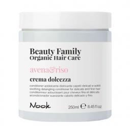 Кондиционер для тонких волос, склонных к спутыванию с экстрактами овса и риса Nook Beauty Family Organic Hair Care Avena & Riso Crema Dolcezza, 250 мл
