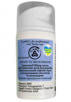 Фото Липосомальный лифтинг крем для лица с гиалуроновой кислотой и пептидами Flamel, 50 мл