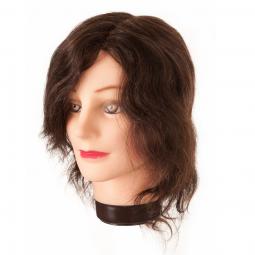 Манекен для причесок натуральные короткие волосы 20-30 см Eurostil