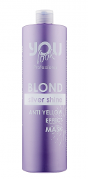 Маска для нейтрализации желтого оттенка волос You Look Blond Silver Shine Anti-Yellow, 1000 мл