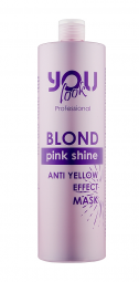 Маска для нейтрализации желто-оранжевых оттенков волос You Look Blond Pink Shine Anti-Yellow, 1000 мл