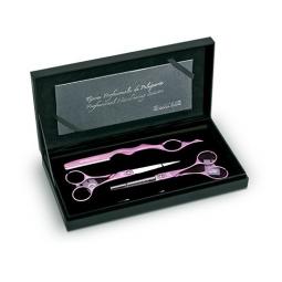 Набор из 2-х ножниц для стрижки волос (розовые) SYMET 5.5 + бритва CREATIVE