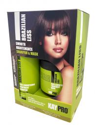 Набор для выпрямленных волос (шампунь 500 мл + маска 500 мл) KayPro Brazilian Liss