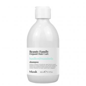 Фото Шампунь  Яркость, увлажнение и блеск  для сухих, тусклых волос Nook Beauty Family Organic Hair Care Basilico & Mandorla Shampoo, 300 мл