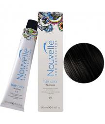 Перманентная крем-краска для волос № 1 "Черный" Nouvelle Hair Color