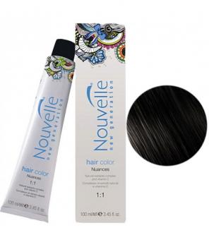 Фото Перманентная крем-краска для волос № 1  Черный  Nouvelle Hair Color