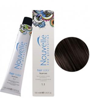 Фото Перманентная крем-краска для волос № 3  Темно-коричневый натуральный  Nouvelle Hair Color