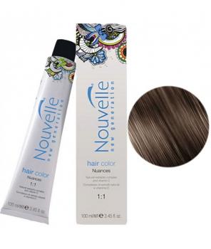Фото Перманентная крем-краска для волос № 4  Средне-коричневый натуральный  Nouvelle Hair Color