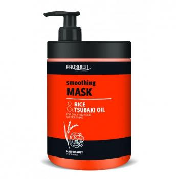 Фото Разглаживающая маска для вьющихся волос с протеинами риса и маслом цубаки Prosalon Hair Care Smoothing Mask Rice & Tsubaki Oil, 1000 мл