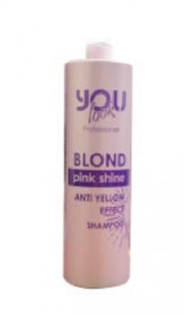 Фото Шампунь для нейтрализации желто-оранжевых оттенков волос You Look Blond Pink Shine Anti-Yellow, 1000 мл