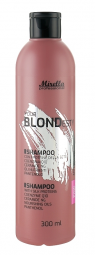 Шампунь для светлых, седых и поврежденных волос теплый оттенок с протеинами шелка "Теплый оттенок" Mirella professional Blond Pink