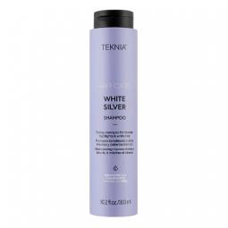 Тонирующий антижелтый шампунь для нейтрализации желтого оттенка светлых волос LAKME Teknia White Silver Shampoo, 300 мл