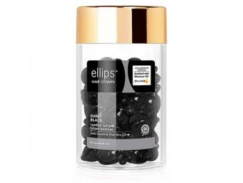 Фото Витамины для черных волос  Ночное сияние  с фундуком и маслом Алоэ Вера Ellips Hair Vitamin, 50 капсул
