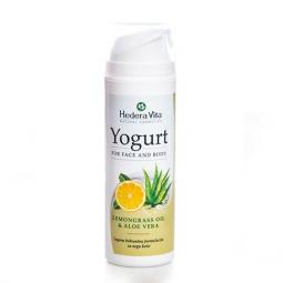Йогурт для лица и тела с маслом лемонграсса  и алоэ вера  Hedera Vita Yogurt For Face And Body Lemongrass Oil Aloe Vera, 150 мл