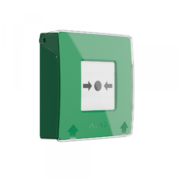 Бездротова програмована кнопка з механізмом скидання Ajax ManualCallPoint (Green) Jeweller
