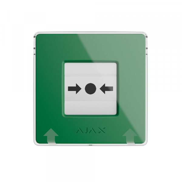 Бездротова програмована кнопка з механізмом скидання Ajax ManualCallPoint (Green) Jeweller