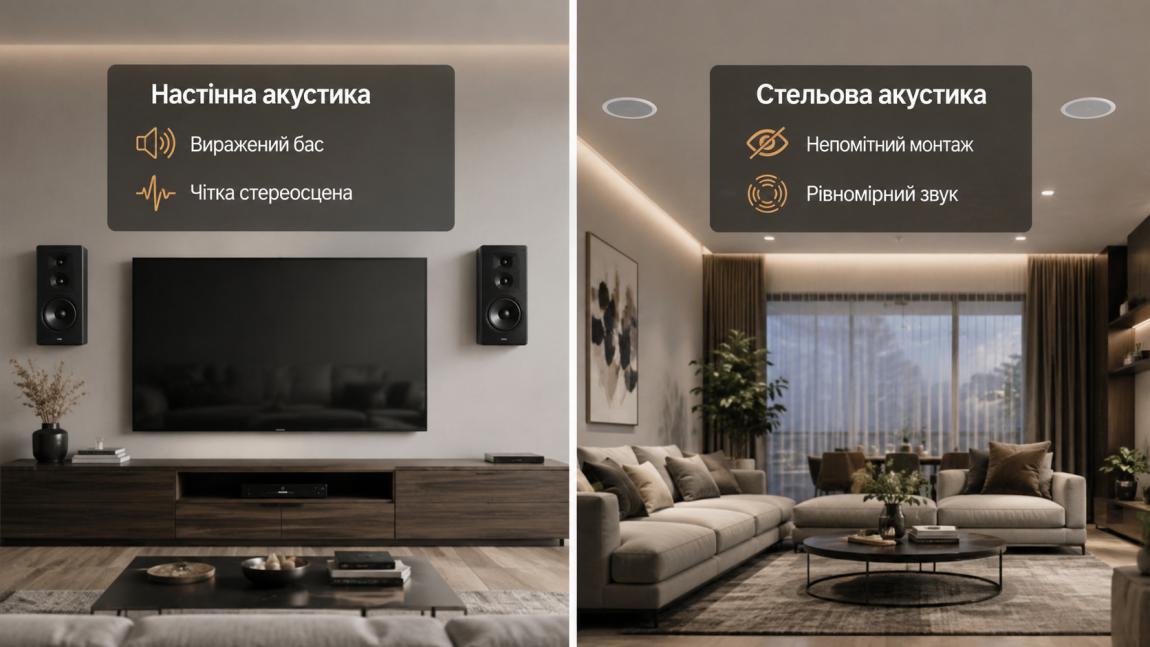 Настінні чи стельові динаміки: що обрати для домашньої аудіосистеми?