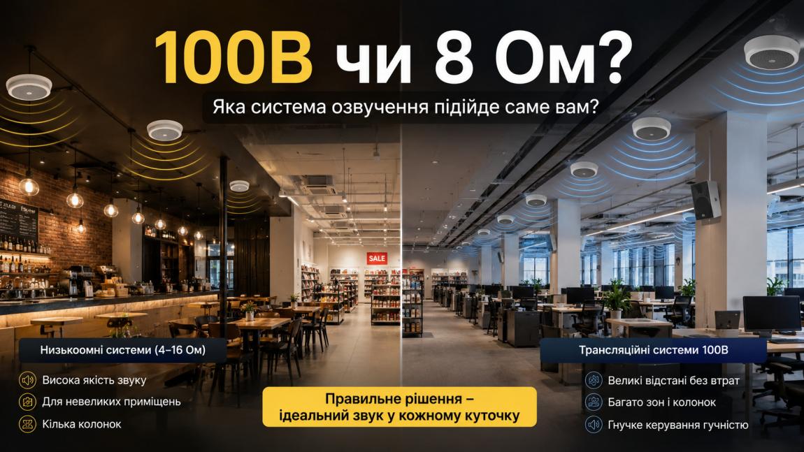 Як озвучити велике приміщення: різниця між 100-вольтними та низькоомними системами