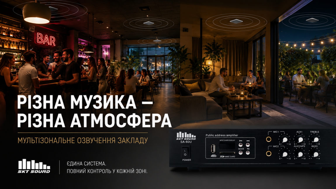 Різна музика в різних зонах закладу: як це реалізується технічно