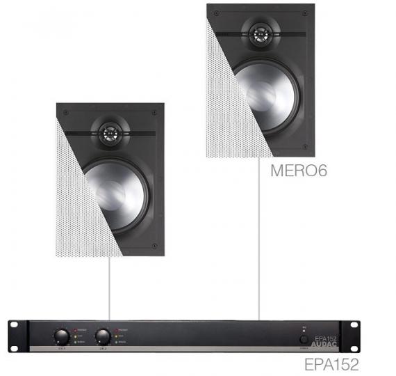 Фото Комплект настінних колонок Audac CERRA6.2E (2 x MERO6 + EPA152)