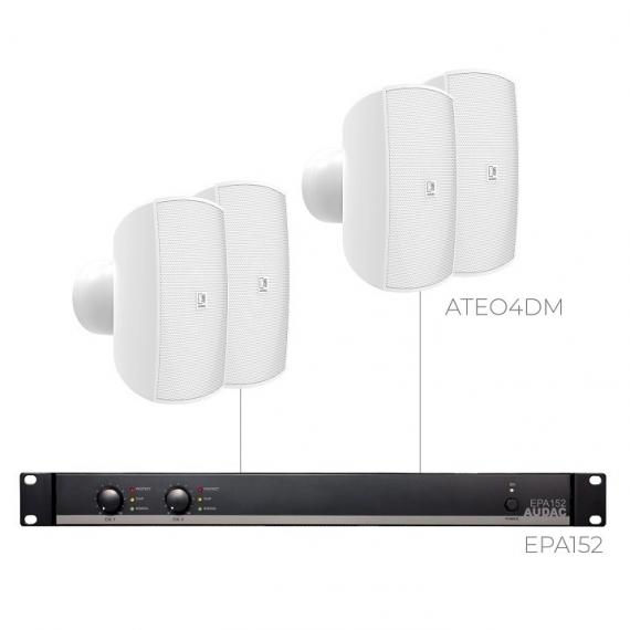 Фото Комплект настінних колонок Audac FESTA4.4M (4 x ATEO4DM + EPA152)