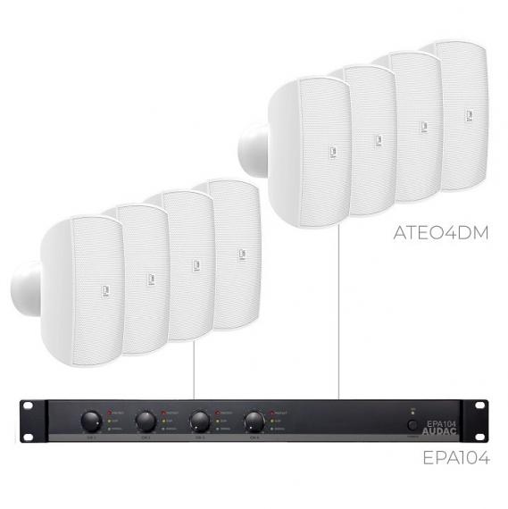Фото Комплект настінних колонок Audac FESTA4.8M (8 x ATEO4DM + EPA104)