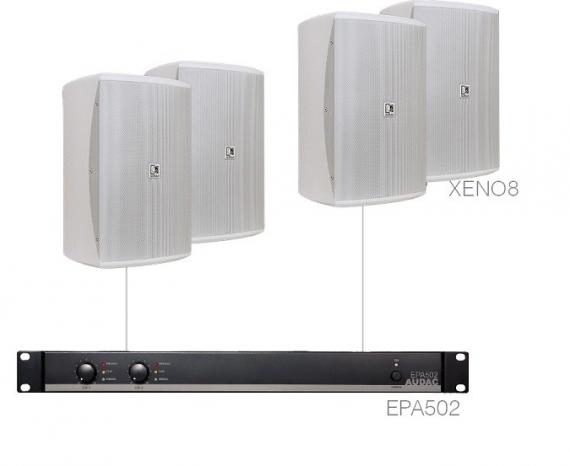 Фото Комплект настінних колонок Audac FESTA8.4E (4 x XENO8 + EPA502)