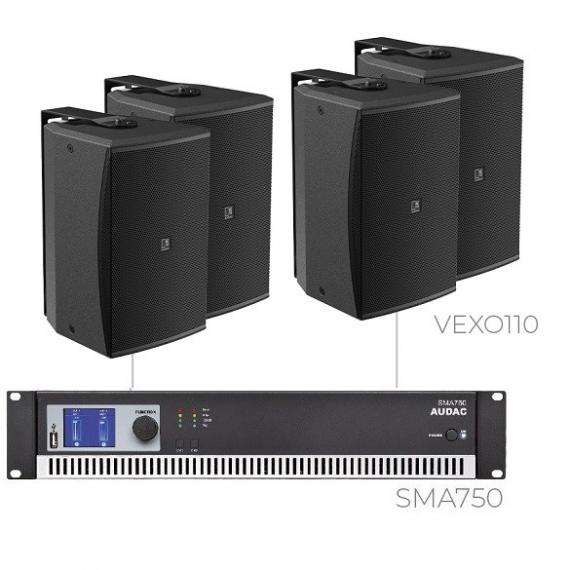 Фото Комплект настінних колонок Audac FORTE10.4V (4 x VEXO110 + SMA750)