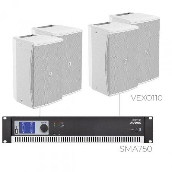 Фото Комплект настінних колонок Audac FORTE10.4V (4 x VEXO110 + SMA750)