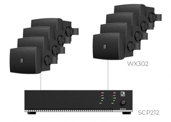 Фото Комплект настінних колонок Audac PURRA3.8I (8 x WX302MK2 + SCP212)