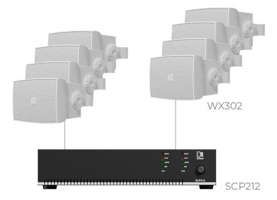 Фото Комплект настінних колонок Audac PURRA3.8IO (8 x WX302MK2O + SCP212)