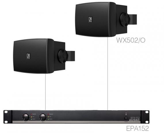 Фото Комплект настінних колонок Audac PURRA5.2E (2 x WX502MK2/O + EPA152)