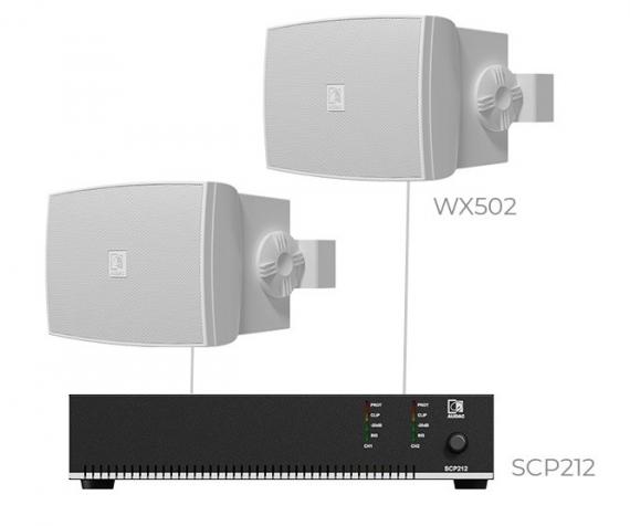 Фото Комплект настінних колонок Audac PURRA5.2IO (2 x WX502MK2O + SCP212)