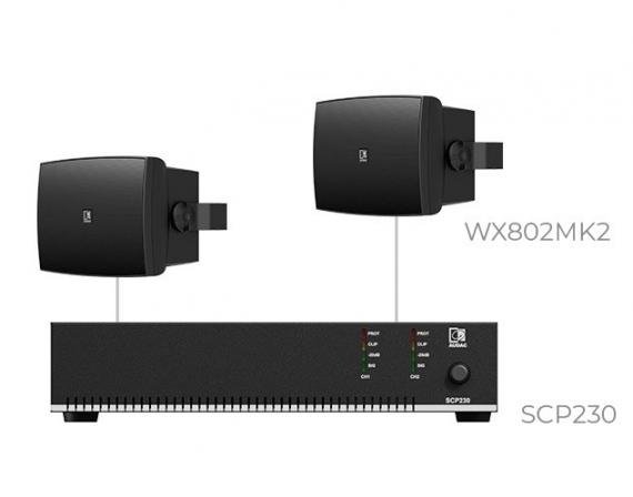 Фото Комплект настінних колонок Audac PURRA8.2IO (2 x WX802MK2/O + SCP230)