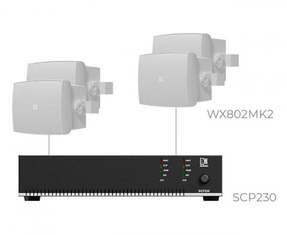 Фото Комплект настінних колонок Audac PURRA8.4I (4 x WX802MK2 + SCP230)