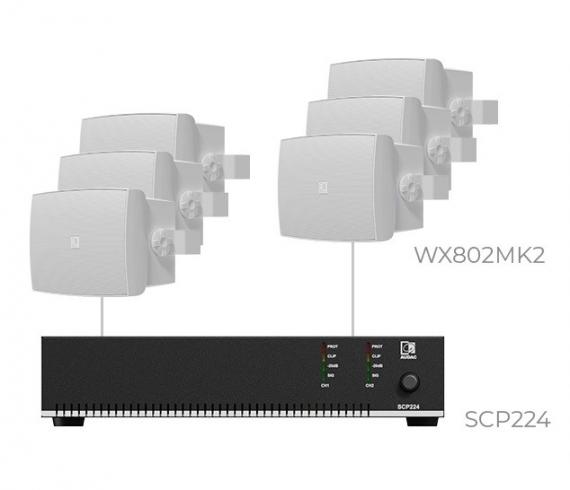 Фото Комплект настінних колонок Audac PURRA8.6IO (6 x WX802MK2/O + SCP224)