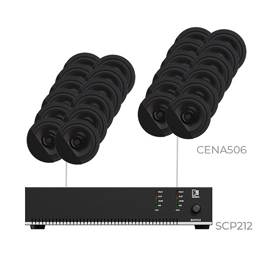 Фото Комплект стельової акустики Audac CANTO5.24I (24 x CENA506 + SCP212)